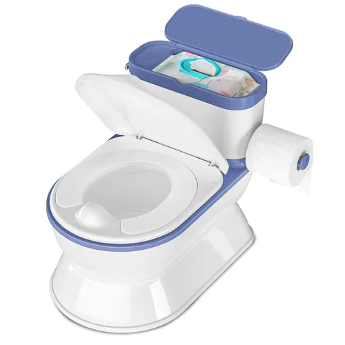 CheerTry Inodoro de Entrenamiento para Niños Pequeños 2 en 1 - Silla de Baño Más Grande y Asiento de Entrenamiento Desmontable para Niños y Niñas de