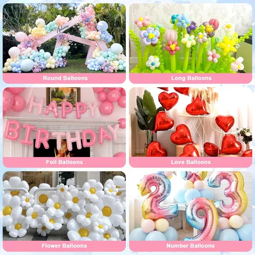 Miniatura 5 de Balloon Pump Electric Air Pump for Long Balloon Inflator Blower Machine for Birthday Party Celebration Balloons Decorations for Twisty Animal Rosa