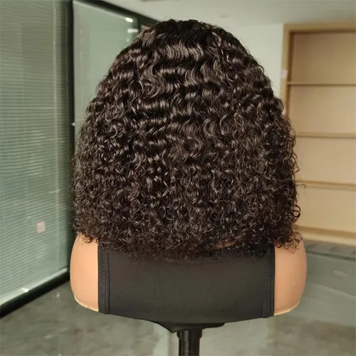 Miniatura 4 de Pelucas ISEE de llevar y usar sin pegamento, pelucas bob de cabello humano pre arrancadas, ondas de agua, con encaje frontal, pelucas de cabello