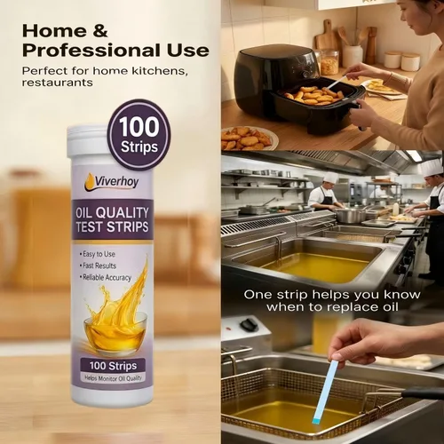 Miniatura 3 de Tiras de prueba de aceite para freidoras profundas, 100 unidades, tiras de prueba de calidad de aceite para cocinar y freír, probador de aceite FFA