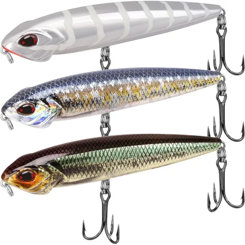 Miniatura 9 de TRUSCEND PoPobait con ganchos BKK, señuelos de pesca para lubina, lucio, lucio, perca almizclada, señuelo flotante para agua dulce o salada