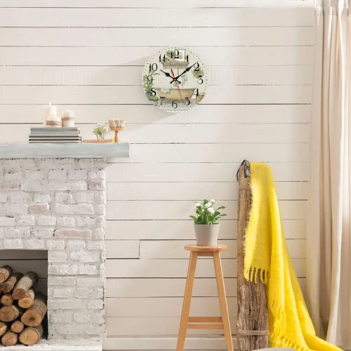 Miniatura 2 de LOKMU Reloj silencioso sin tictac de 10 pulgadas, reloj de pared redondo, decorativo para sala de estar, cocina, hogar, baño, dormitorio, oficina