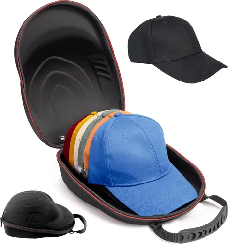 Miniatura 8 de Estuche de viaje para gorras de béisbol, estuche de almacenamiento para sombreros con 1 gorra de béisbol negra y correa ajustable para el hombro