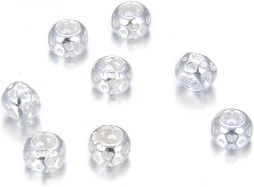 Miniatura 3 de Adabele Cuentas sueltas de plata de ley 925 real con agujero grande para piedras preciosas de cristal, pendientes de cristal, collares, tobilleras