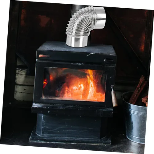 Miniatura 9 de 2 unids estufa tubo de combustión codo a prueba de herrumbre chimenea tubo de escape al aire libre Camping chimenea extensión