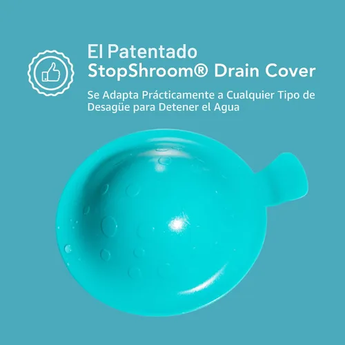 Miniatura 8 de StopShroom STBLU232 Tapón Universal Cubierta para Desagües de Bañera, Baño y Cocina, Aguamarina Aqua