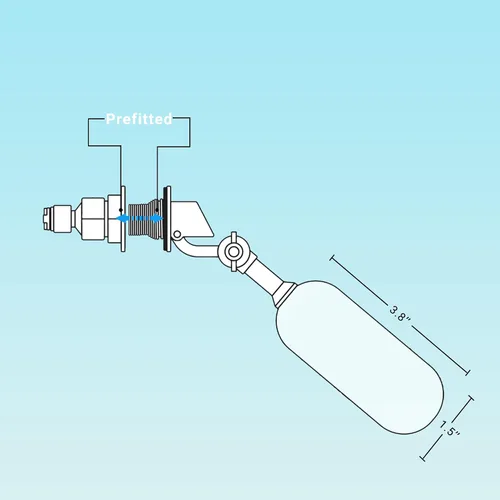 Miniatura 4 de Kit de válvula de flotador RO/DI para tanque de arrecife y acuario ATO - Sistema de apagado automático para ósmosis inversa - Incluye válvula