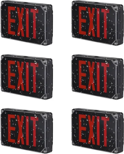 Miniatura 10 de LEONLITE Señal de salida LED roja, luz de salida de ubicación húmeda con batería de respaldo, certificación UL, iluminación de emergencia cableada