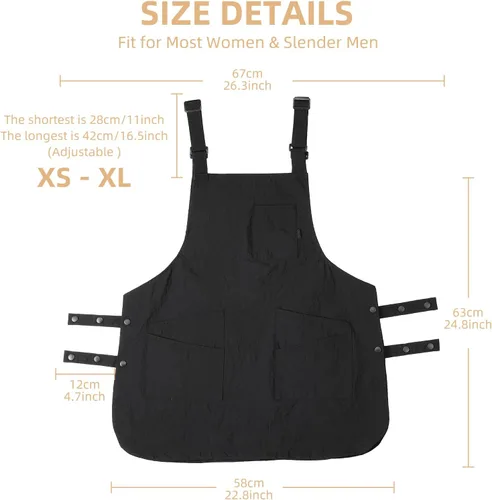 Miniatura 2 de Aprons for Women with Pockets Adjustable Double-Sided Wearable Durable Lightweight Chef Cooking Kitchen Restaurant