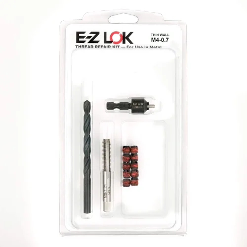 Miniatura 9 de E-Z LOK EZ-329-8 Kit de reparación de roscas para insertos roscados de acero al carbono metálico 1/2-13 y herramientas de instalación