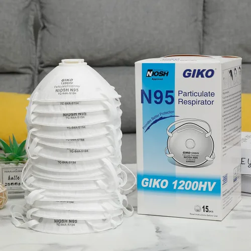 Miniatura 8 de GIKO Máscaras respiradoras N95 – 15 máscaras de seguridad certificadas por NIOSH máscara respiradora de partículas con válvula de respiración