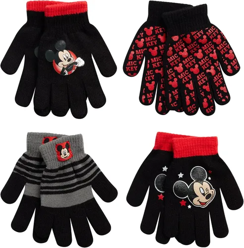 Disney Paquete de 4 manoplas o guantes Mickey Mouse para niños iluminación de automóviles McQueen niños pequeños