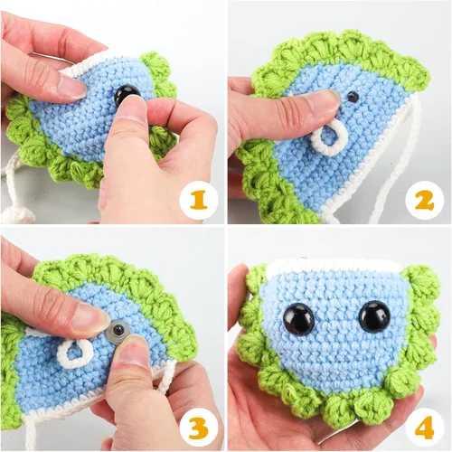 Miniatura 4 de Ojos de seguridad negros grandes de 16 ~ 1.181 in para Amigurumi Crochet Crafts Muñecas Hacer Animales de Peluche y Oso de Peluche