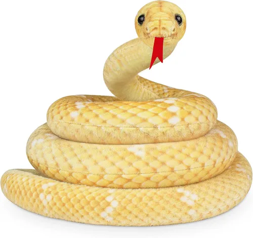 Miniatura 8 de Hozzi Boa Constrictor gigante de peluche grande de serpiente de peluche realista de 78.7 in / 80 pulgadas, regalos realistas para niños, fiesta