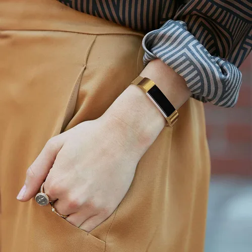 Miniatura 3 de Bandas de metal compatibles con Fitbit Alta/Fitbit Alta HR, malla de bucle de acero inoxidable transpirable, pulsera magnética ajustable