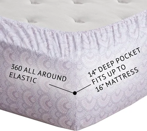 Miniatura 49 de Comfort Spaces Sábanas 100% algodón tamaño King, transpirables, naturalmente frescas, sábanas de algodón suave con bolsillo elástico de 14 pulgadas
