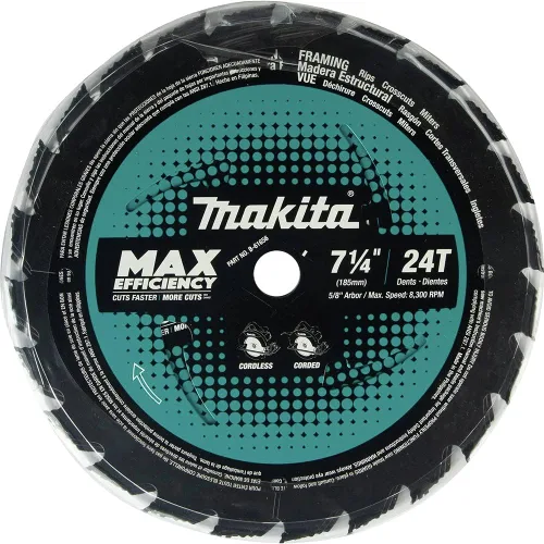 Miniatura 4 de Makita B-61656 7-1/4" 24T - Hoja de sierra circular de máxima eficiencia con punta de carburo, encuadre