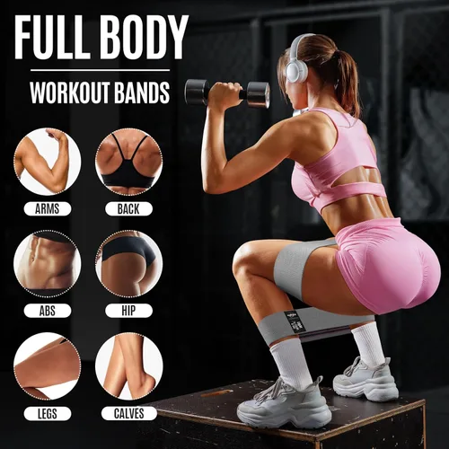 Miniatura 6 de WALITO Bandas de Resistencia para Entrenamiento, Bandas de Ejercicio de Tela para Piernas y Glúteos, Bandas de Entrenamiento para Mujeres y Hombres