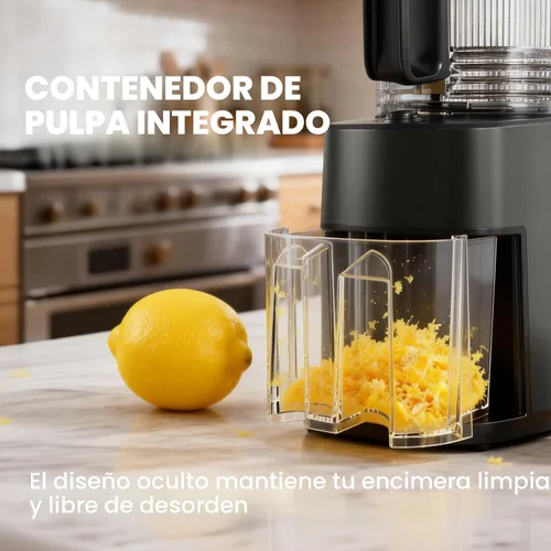 Miniatura 7 de Exprimidor de prensa en frío, máquina extractor de jugo de canal de alimentación de 5.5 pulgadas de ancho, exprimidor de masticación lenta