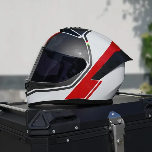 Miniatura 7 de Casco de motocicleta de cara completa, cascos para motocicleta de adultos, MG611, casco de motocicleta de carreras de calle con visera negra