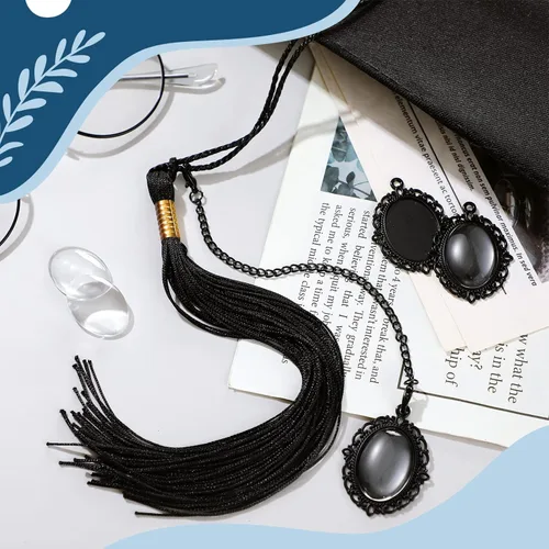 Miniatura 6 de Sureio 20 dijes de graduación para fotos 2026 con diseño de gorra de graduación conmemorativa con borlas, cadenas de fotos antiguas personalizadas