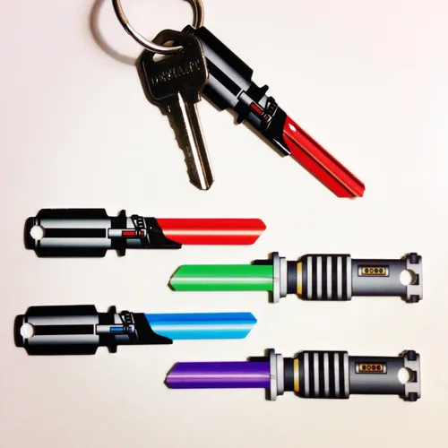 Miniatura 4 de Juego de 4 llaves espaciales en forma de sable de luz™ - Compatible con Kwikset KW1 KW10
