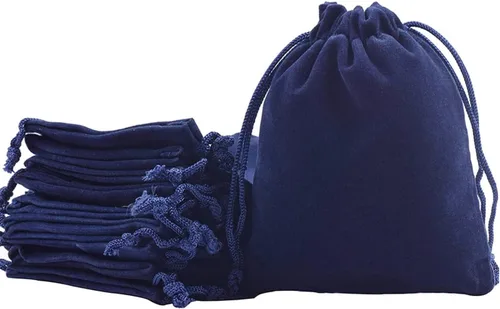 GYBest Mejor Promoción al por mayor - Bolsas de joyería de tela de terciopelo negrobolsas de cordón (azul, 50pcs-3 "* 4 "-terciopelo)