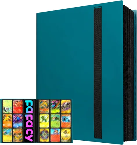 Miniatura 19 de Carpeta de tarjetas coleccionables de 9 bolsillos, carpeta de colección deportiva de alta calidad, libro de tarjetas con fundas de carga lateral