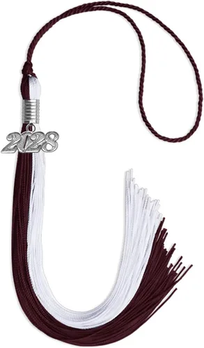 Miniatura 291 de Endea Graduation Borla de doble color con gota de fecha plateada (negro/oro antiguo, 2025)