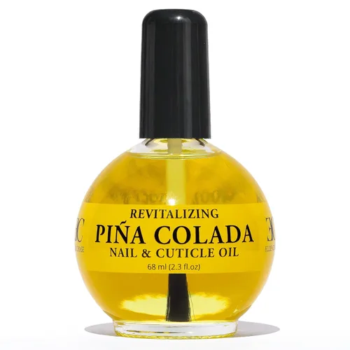 ELLIE CHASE Aceite hidratante para el cuidado de cutículas y uñas, 2.3 onzas líquidas, perfumado de piña colada, infundido con aceite de jojoba,