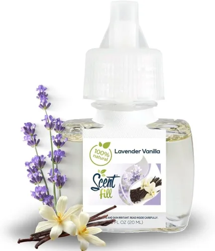 Miniatura 2 de Scent Fill Ambientador enchufable 100% natural de lavanda y vainilla, recargas de aceite perfumado, 2 recargas + difusor