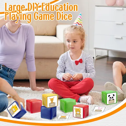 Miniatura 7 de 4 piezas de dados grandes de espuma con bolsillos, para hacer tú mismo, educación, jugar, cubos de dados suaves, aprendizaje y enseñanza, bloques