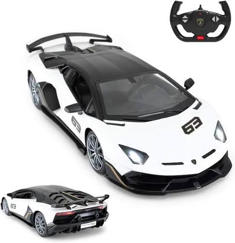 RASTAR Coche de juguete Lamborghini 1:14 Lamborghini Aventador SVJ, modelo de control remoto, súper coche deportivo RC para carreras, para niños y