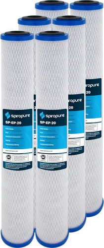 Miniatura 27 de SpiroPure SP-CBR2-10 10x2.5 0.5 Micron NSF Certificado NSF Cartucho de filtro de agua de bloque de carbono CBR2-10 155268-43 SMCB-2510 (caja de 12)