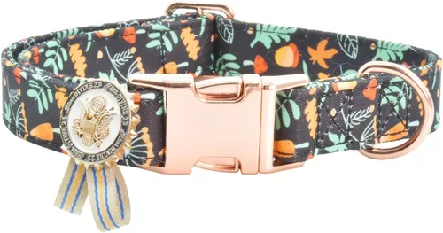 Miniatura 3 de Collar de perro con hebilla de metal, duradero y ajustable, suave para perros pequeños, medianos y grandes 03-flor5