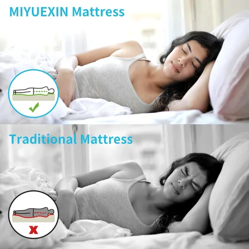 Miniatura 6 de Colchón de aire tamaño individual con bomba de inflado rápido, colchón inflable de parte superior ondulada, cama de aire duradera para el hogar