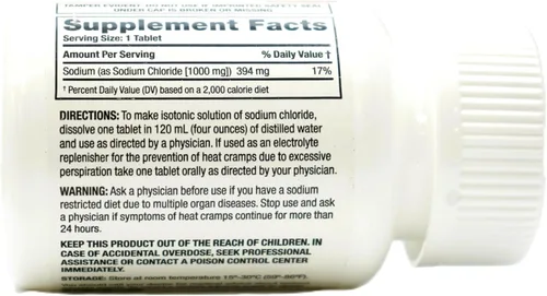 Miniatura 8 de Tabletas de cloruro de sodio USP, 0.04 oz, 100 unidades, suplemento de sal para solución o uso oral, para hacer solución isotónica, prevenir