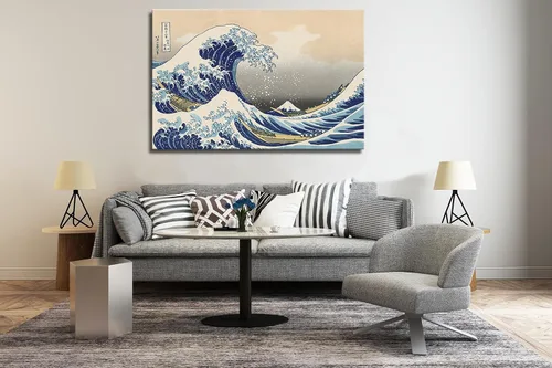 Miniatura 7 de dgbtcart The Great Wave Off Kanagawa de Hokusai - Lienzo decorativo para pared, arte clásico japonés, pintura para sala de estar, paisaje marino