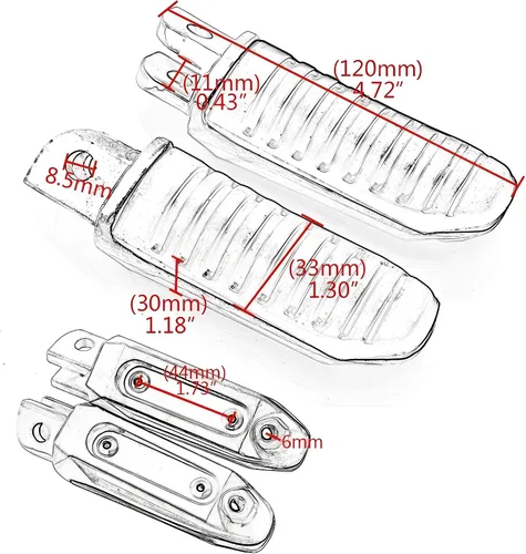 Miniatura 3 de Estriberas/Reposapiés delantero y trasero para Suzuki DL650 V-Strom 650 GSX1300R 2008-2012 (Suzuki-(delantero+trasero)