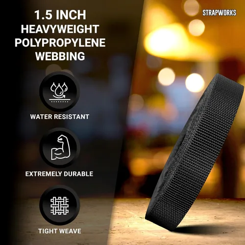 Miniatura 2 de Strapworks Heavyweight Polypropylene Webbing - Heavy Duty Poly Strapping for Outdoor DIY Gear Repair, 1.5 Inches