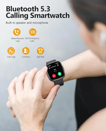 Miniatura 3 de Smart Watches, 1.72" Smartwatch for Men Women (Answer/Make Call), Fitness Tracker with 100+ Sport Modes, IP68 Waterproof, Heart Rate/Sleep/Spo2 Black