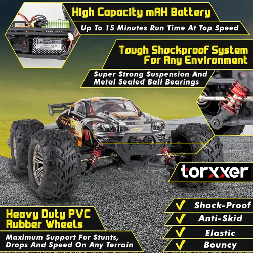 Miniatura 3 de Camión RC sin escobillas a escala 1:16 – Coche RC de grado pasatiempo de alta velocidad, alcanza 33 millas por hora – 4WD todoterreno para agarre