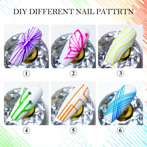 Miniatura 7 de Gel de araña luminoso de 12 colores, gel de araña que brilla en la oscuridad para arte de uñas, gel de dibujo de alambre elástico para línea