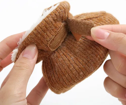 Miniatura 121 de Botines de forro polar para bebés, niños y niñas, pantuflas antideslizantes con agarre suave, zapatos de calcetín para recién nacidos, cuna