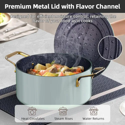 Miniatura 6 de Nuwave Lux LE - Juego de utensilios de cocina de 13 piezas con elegante mango dorado, cerámica antiadherente con infusión de diamante, sin PFAS