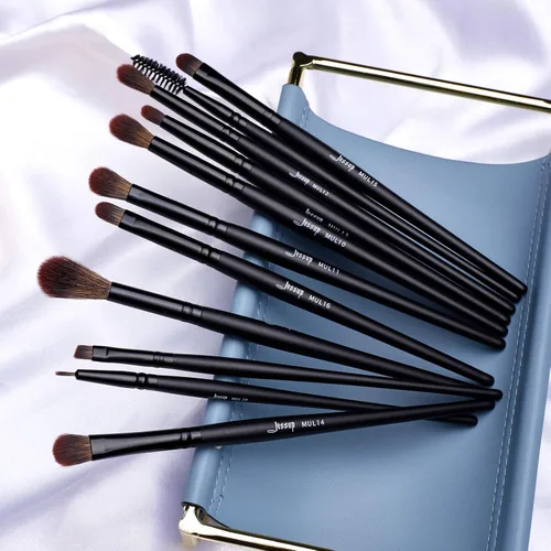 Miniatura 9 de Jessup Juego de brochas de maquillaje veganas con corrector en polvo, sombra de ojos, brocha para delineador de ojos, 16 piezas, cepillo cosmético