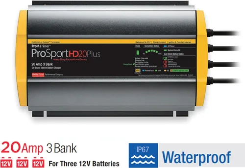 Miniatura 5 de ProMariner 44021 ProSport HD - Cargador de batería marino impermeable, 20 amperios, 3 bancos