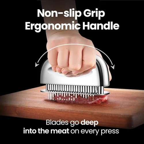 Miniatura 2 de Herramienta ablandadora de carne con cuchillas de punta ultra afiladas 100% de acero inoxidable - Utensilios de cocina resistentes - Herramienta