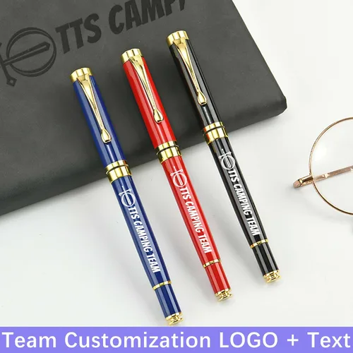 Miniatura 9 de Bolígrafo personalizado de texto/logotipo con 3 repuestos negros, negocios grabados, lujo, ejecutivo profesional, oficina, el mejor juego de regalo