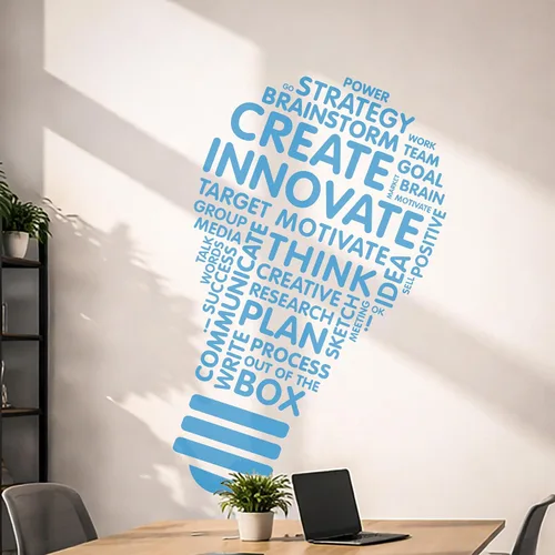 Miniatura 24 de Create Innovate - Calcomanía inspiradora para pared de oficina, ventana, aula, escuela, negocios, motivacional, bombilla de ciencia, regalo
